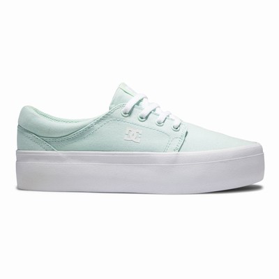 DC Trase Flatform Women's Green/White Sneakers Australia Online JNM-645